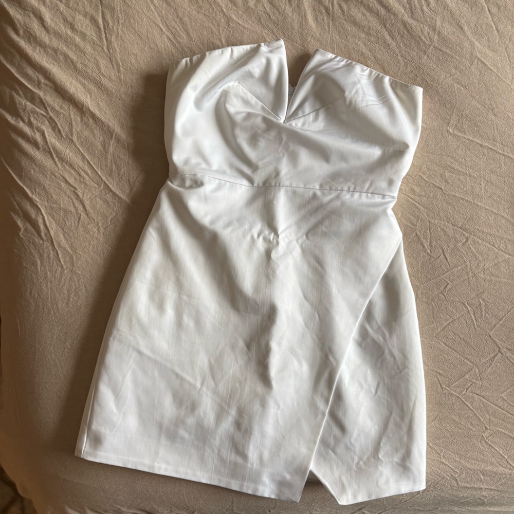 White Strapless Mini Dress